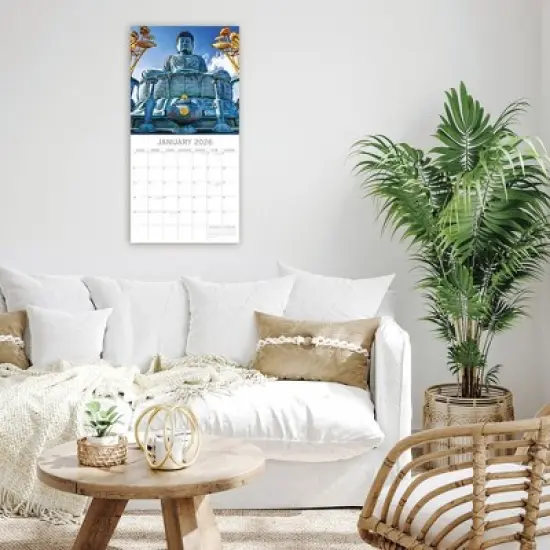 2026 Square Wall Calendar, Japan, 16-Month Passport Collection Theme with 180 Reminder Stickers (12x12 In) image {1}