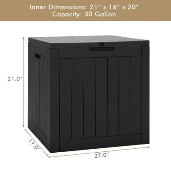 Costway 30 Gallon Deck Box  Storage Container Seating Tools Organization Deliveries image {3}