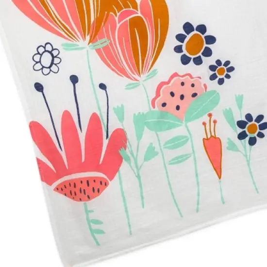 Honest Baby Organic Cotton Muslin Giftable Milestone Blanket - Flower Power image {2}