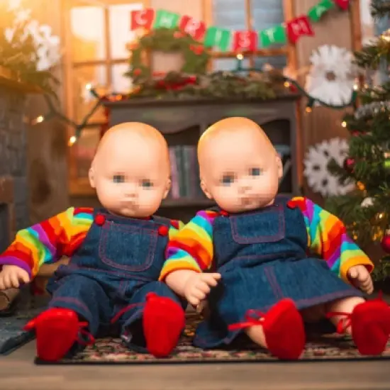 The Queen's Treasures 15 Inch Doll Clothes Rainbow Tee Shirt and Overalls image {4}