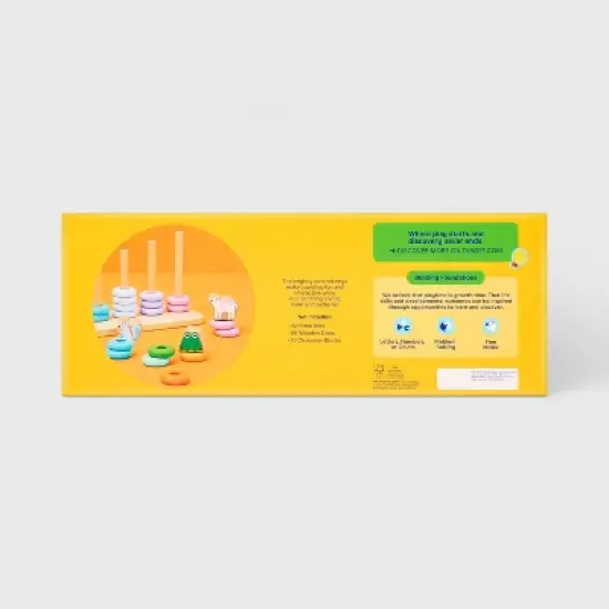 Stack & Sort Toy - 66pcs - Gigglescape&trade;: Stainless Steel & Wood, Baby & Toddler Learning, Developmental Toys image {4}