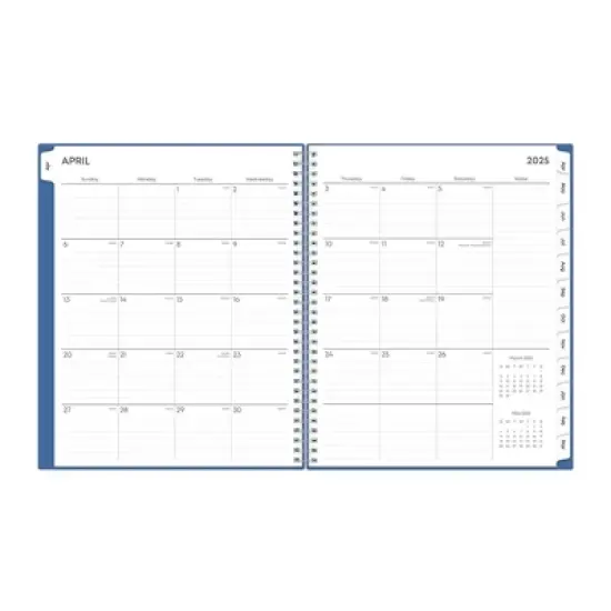 Blue Sky 8.5"x11" 2025-2026 Weekly/Monthly Wirebound 15 Months Planner Solid Azure image {4}
