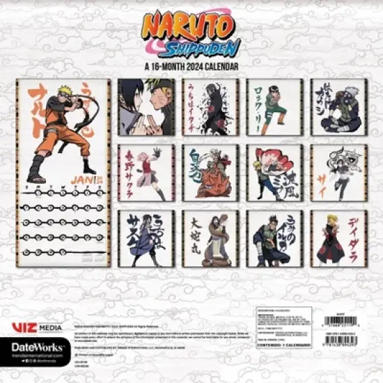 Trends International Inc. 2023-24 Wall Calendar 12"x12" Naruto Shippuden image {3}