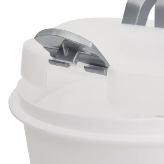 Juvale Round Cake Carrier with Lid and Handle for Desserts, Pies, Cupcakes, Deviled Eggs, White, 12 x 4 In image {7}