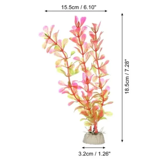 Unique Bargains Plastic Fish Tank Aquarium Decoration Artificial Water Plants Pink 7.28" 1 Pc image {3}