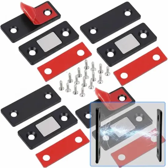 5 Star Super Deals Magnetic Cabinet Locks 4 Pack &ndash; Ultra-Thin, No-Drill Adhesive & Screw-On Childproof Safety Latches for Cabinets & Drawers image {7}