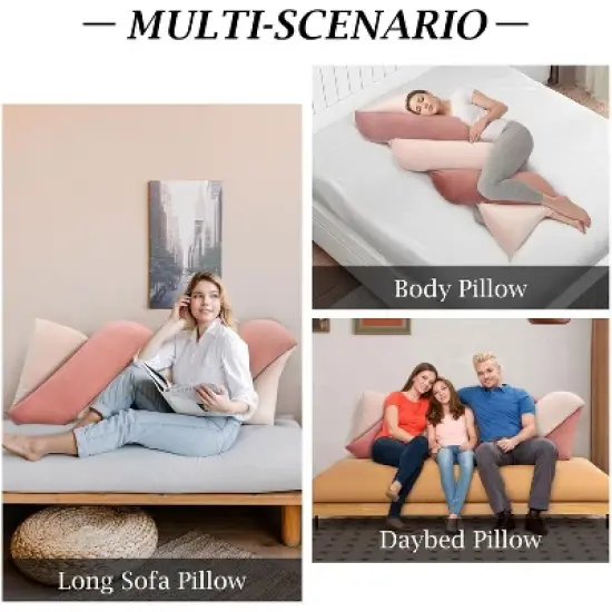 Acoinel Candy-Inspired Pink Headboard Pillow: Soft, Long for Bed Sitting & Decor image {3}