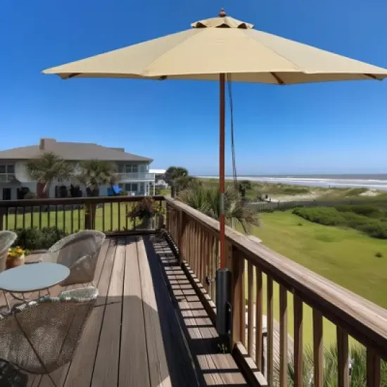 Yescom Universal Flag Pole Holder Deck Mount Bracket for Outside Fit 1" to 2 3/8" Pole Black image {8}