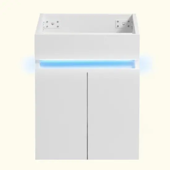 KIGFTSOD 16" Bathroom Vanity with Sink,radar sensing light,Large Space Storage for Small Space,Wall Mounted Bathroom Vanity Cabinet image {11}