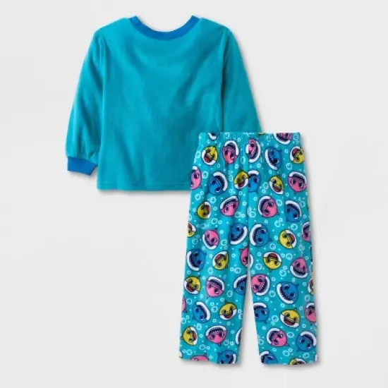 Toddler Boys' 2pc Baby Shark Fleece Pajama Set - Green image {1}