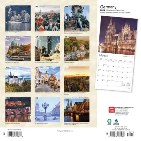 Browntrout 2024 Wall Calendar 12"x12" Germany image {1}