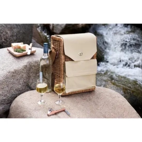 Summerbreeze Wine and Cheese Picnic Basket - Picnic Time: Wicker, Twist Lock, Winery Picnic Set, Wine Holder image {8}