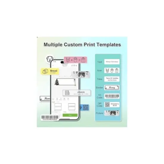 Nelko P21 Bluetooth Label Printer Sky Blue with 14x40mm 100pc Roll and 14x40mm 180pc Roll image {1}