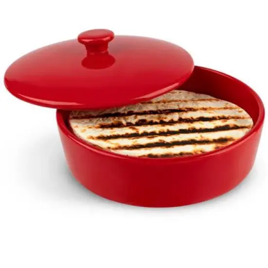 Kook Ceramic Tortilla Warmer with Lid, 8.5 Inch image {3}