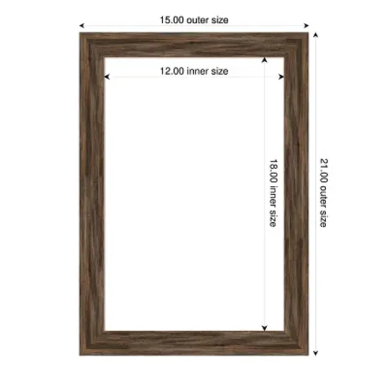 Amanti Art Regis Barnwood Mocha Narrow Framed Dry Erase Magnetic Board image {4}