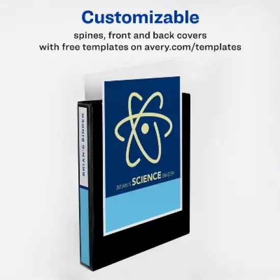 Avery 1" Durable View 3 Ring Binders, Slant Rings, 220-Sheet Capacity, Blue, 4 Pack (17705) image {2}