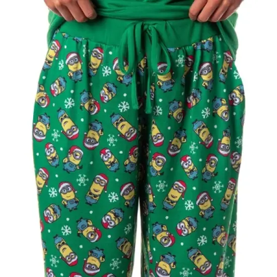 Despicable Me Minions Happy Holidays Jogger Sleep Family Christmas Pajama Set Green image {3}