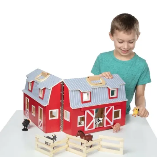 Melissa & Doug Fold and Go Wooden Barn Play Set image {7}