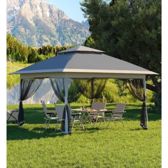 13 X 13 Pop Up Gazebo with Mosquito Netting,Outdoor Patio Gazebo,Outdoor Canopy Tent with Mosquito Netting,Backyard Tent image {9}