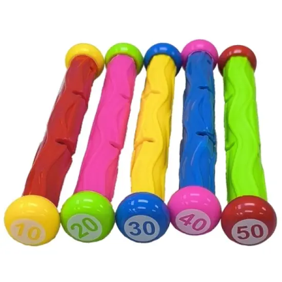 RIPPLE Rainbow Dive Sticks 5pc - Pool Toys, Swimming Skills, Toss & Retrieve, 8+ image {3}
