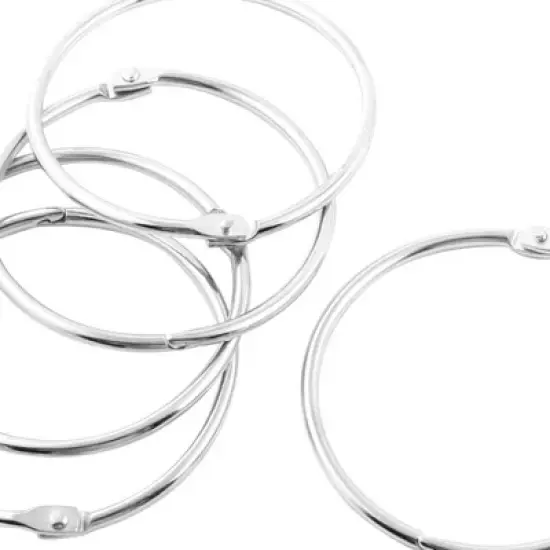 Unique Bargains 3.3" Looseleaf Staple Binder Rings for Scrapbooking Book 5 Pcs Silver Tone image {5}