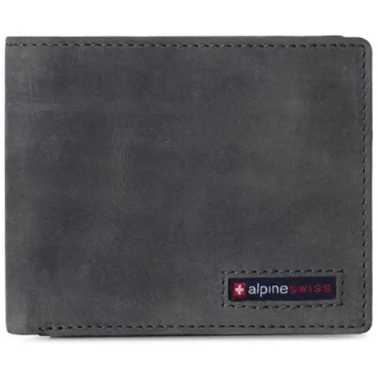 Alpine Swiss Nolan Mens RFID Protected Bifold Wallet Genuine Leather Comes in a Gift Box image {11}