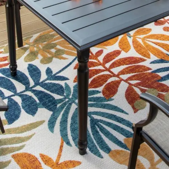 7pc Outdoor Dining Set with Steel Rectangle Table, 4 Fixed Chairs & 2 Swivel Chairs - Captiva Designs image {9}