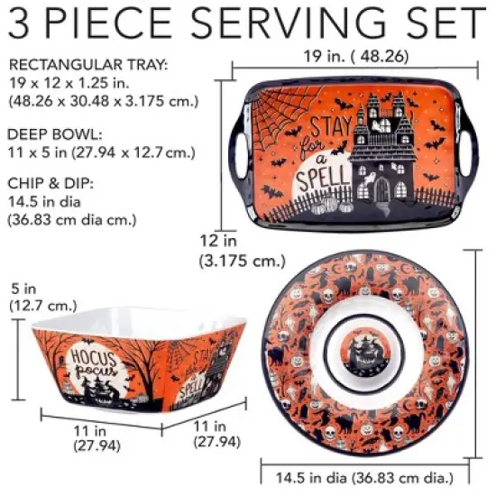 Certified International 3pc Hocus Pocus Melamine Serving Set image {2}