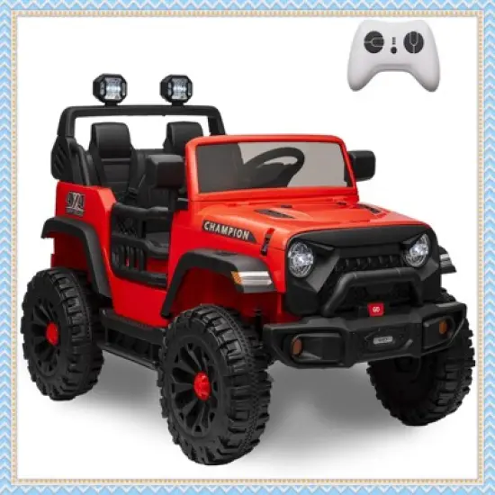 24V 2 Seater Ride on Toys for Kids, Ride on Truck with Remote Control, Bluetooth,2X200W Powerful Motors, Lights, Powered Wheels for Boys Girls image {11}