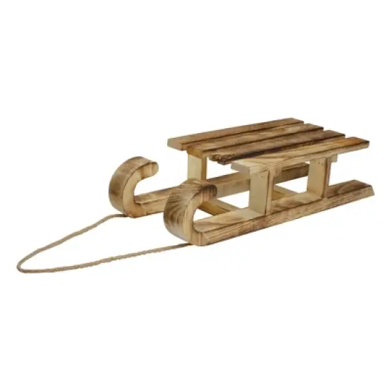 Northlight Rustic Wooden Sleigh with Twine Rope Christmas Wall Decoration - 16" image {4}