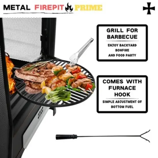 DOMETOUR XOT036 Heavy Duty Garden Metal Outdoor Heating Furnace for Backyard Fir Pit image {2}