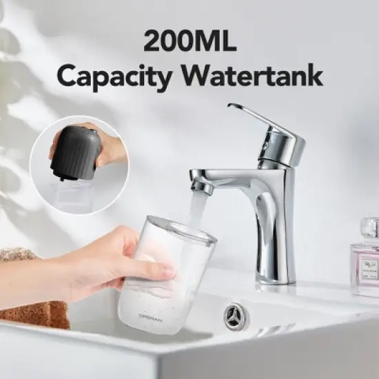 Operan Wireless Water Flosser, Portable Electric Water Dental Flossers, Oral Irrigator with 4 Nozzles, 4 Modes, 200 ml, IPX7 Waterproof, Rechargeable for Teeth Cleaning, for Family and Travel image {5}