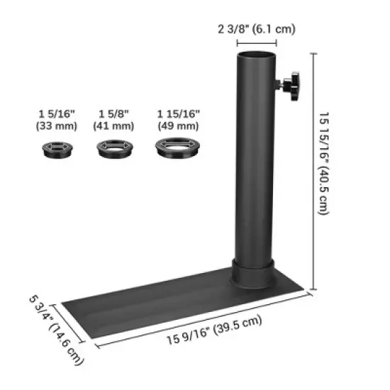 Yescom Flag Pole Tire Mount Portable Metal Tailgate Camping 20ft 25ft 30ft Adjustable Flagpole Holder Black image {6}