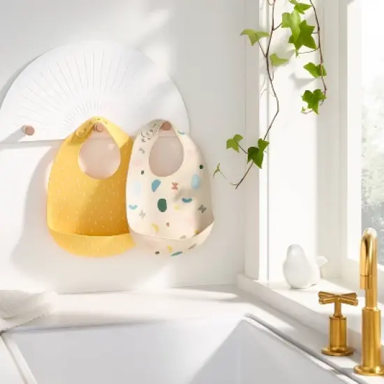 Silicone Bibs - 2pk - Shapes/Yellow - Cloud Island&trade; image {1}