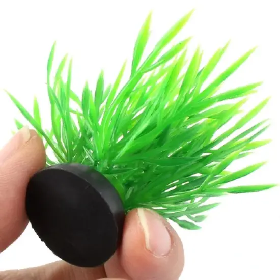 Unique Bargains Aquarium Fish Tank Plastic Decoration Lifelike Plant Ornament Green Black 20 Pcs image {2}