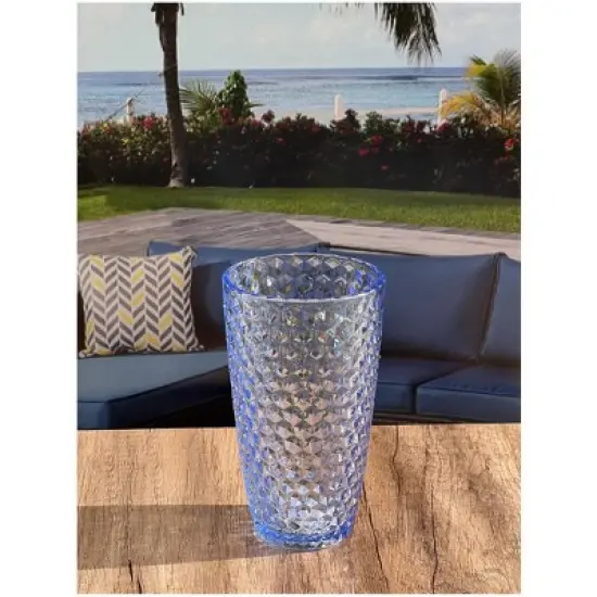 Diamond Cut Acrylic Glasses Drinking Set of 4 (19oz), Plastic Drinking Glasses, BPA Free Cocktail Glasses, Drinkware Set, Drinking Water Glasses image {7}