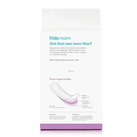 Frida Mom Postpartum Maternity Pads - Long Front to Back Coverage for Maximum Absorbency + Heavy Flow - 18ct image {5}