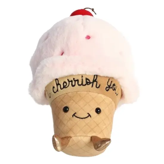 Aurora Val Sayings 9' I Cherrish You Ice Cream Pink Stuffed Animal image {5}