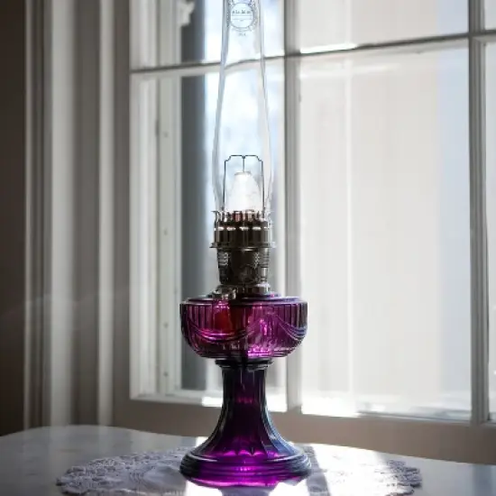 Aladdin Lincoln Drape Oil Lamp - Traditional Classic Indoor Oil or Kerosene Fuel Lamp, Bright White Light, Glass with Nickel Trim image {3}