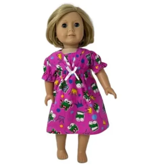 Doll Clothes Superstore Size 5 Matching Girl And Doll Frog Print Nightgowns image {2}