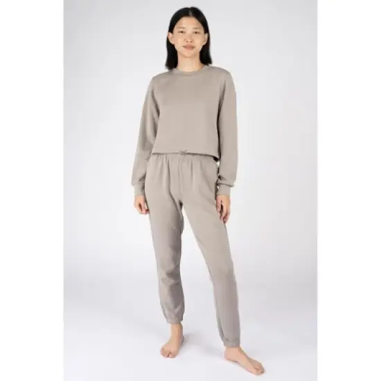 90 Degree By Reflex Womens Softlite Scuba Modal Paython Crew Neck Sweatshirt and Taylor Jogger Set image {5}