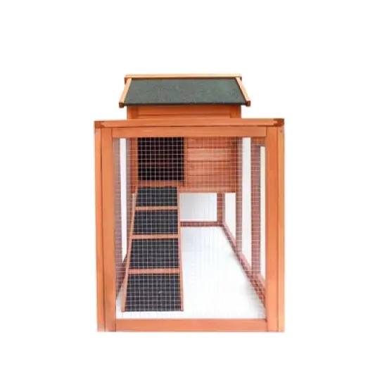 SEVOBAL Easily ,assembled Wooden Rabbit House Chicken Coop Kennels,Brown (48.03"*24.8"*36.22") image {2}