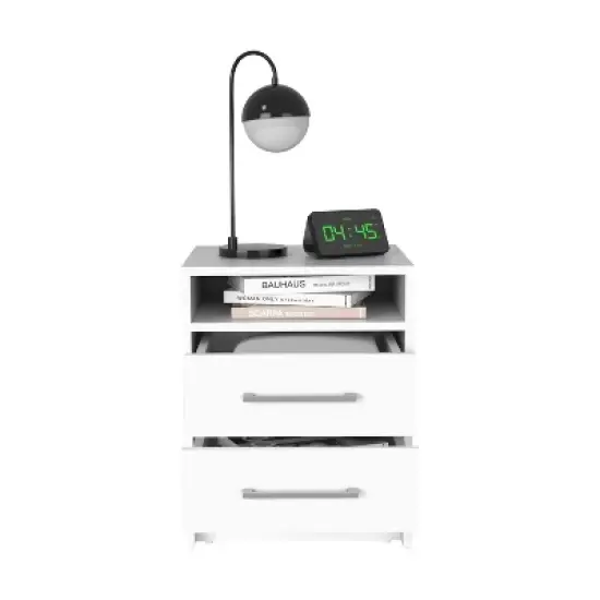 Greter 24" Two-Drawer Night Stand With open shelf image {7}