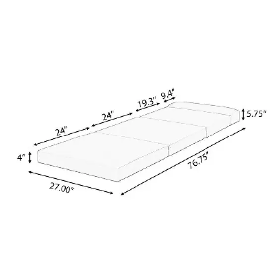 Christopher Knight Home Danita Outdoor Foldable 4-Section Design Water-Resistant Chaise Lounge Cushion image {2}