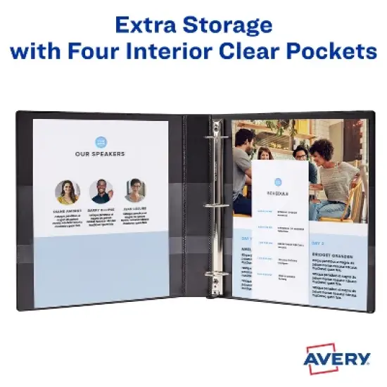 Avery Dual Color Heavy-Duty View Binder, Pool Blue/Lavender, 1" Slant Rings, Holds 250 Sheets (79899) image {4}