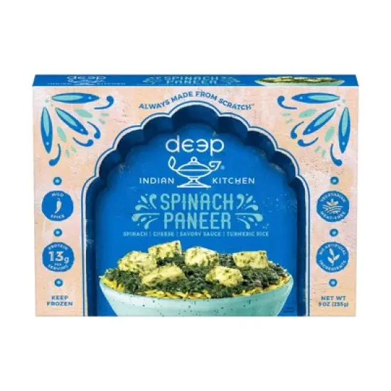 Deep Indian Kitchen Gluten Free Frozen Spinach Paneer - 9oz image {8}