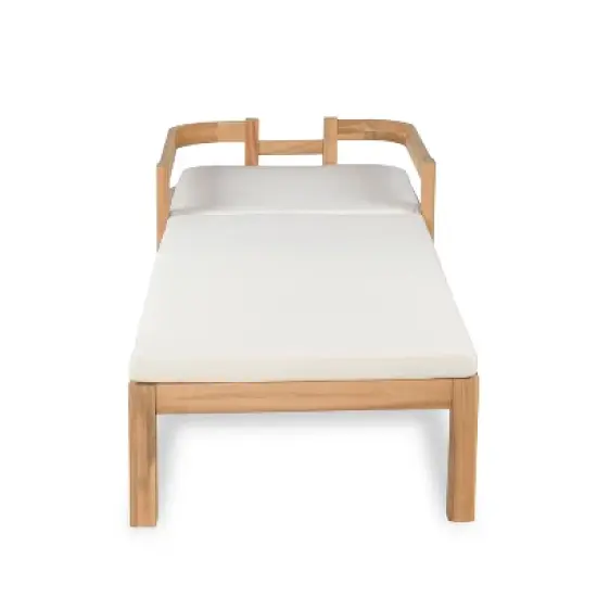 Christopher Knight Home Paolo Outdoor Adjustable Acacia Wood Chaise Lounge with Cushion image {5}