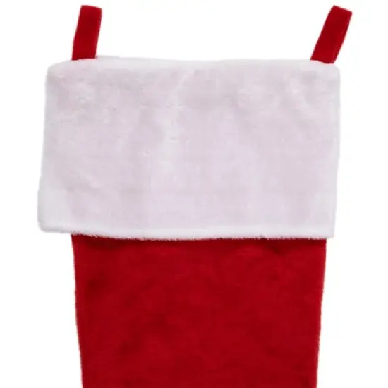 Northlight Traditional Plush Christmas Stocking with Cuff  - 36" - Red and White image {3}