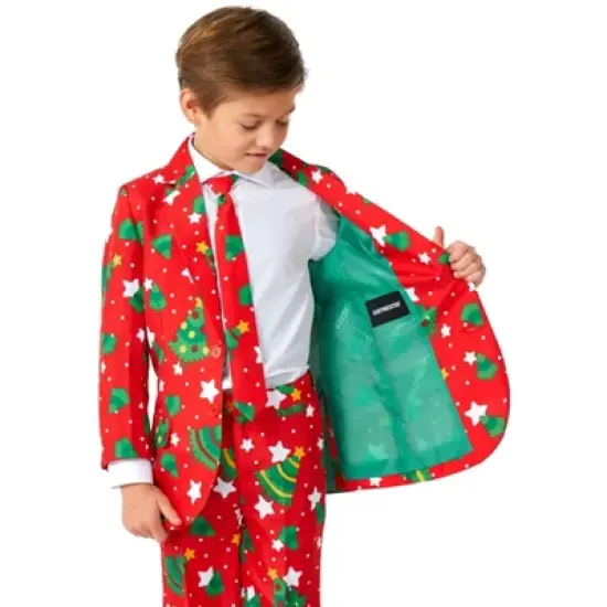 Suitmeister Boys Christmas Suit - Christmas Trees Stars Red image {3}
