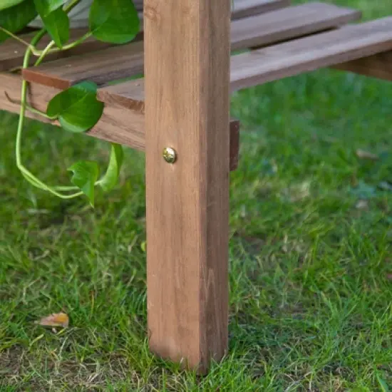 Outsunny 39'' Wooden Garden Potting Bench Work Table with Hidden Storage, Sliding Tabletop, Below Clapboard, Upper Shelf image {5}